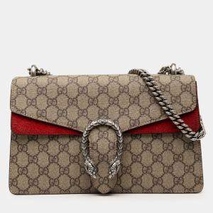 Pre Owned Gucci Brown Medium GG Supreme Dionysus Shoulder Bag