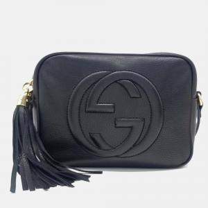 Pre Owned Gucci Black Leather Disco Bag