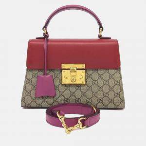 Pre Owned Gucci Multicolor Coated Canvas Padlock Supreme Tote