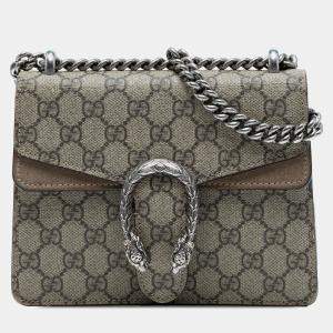Pre Owned Gucci Brown Small GG Supreme Dionysus Crossbody