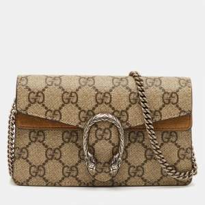 مملوكة مسبقًا Gucci Beige GG Supreme Canvas and Leather Mini Dionysus Shoulder Bag