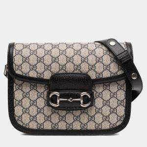 مملوكة مسبقًا Gucci Brown Medium GG Supreme Horsebit 1955 Shoulder Bag