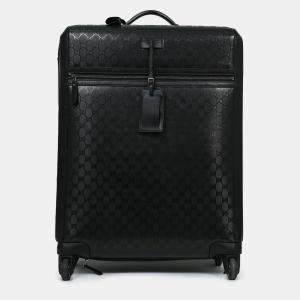Pre Owned Gucci Black Guccissima Medium Luggage Suitcase