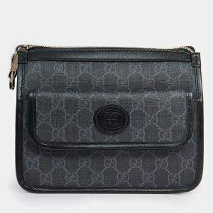 مملوكة مسبقًا Gucci Black GG Canvas Messenger Bag
