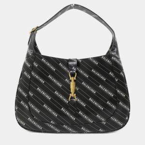 مملوكة مسبقًا Gucci Black/White Leather Jackie 1961 Shoulder Bag