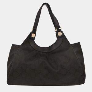 Pre Owned حقيبة غوتشي يد سوداء GG