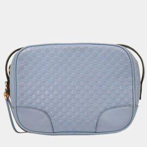 مملوكة مسبقًا حقيبة كروس بودي غوتشي ميكرو غوتشيسما أزرق فاتح