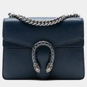 Pre Owned Gucci Blue Small Leather Dionysus Crossbody