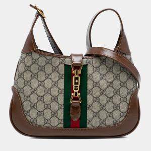 Pre Owned Gucci Brown Small GG Supreme Jackie 1961 Crossbody