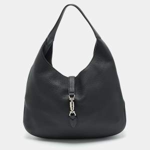 مملوكة مسبقًا Gucci Soft Jackie Black Leather Hobo