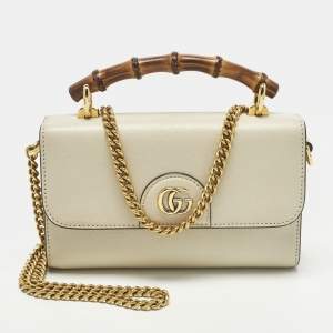 مملوكة مسبقًا Gucci Diana Mini Beige Leather Top Handle Bag