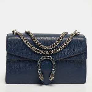 مملوكة مسبقًا Gucci Dionysus Small Navy Blue Leather Shoulder Bag