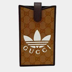 مملوكة مسبقًا Gucci Beige PVC X Adidas Phone Holder Crossbody Bag