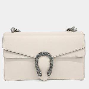 Pre Owned Gucci White Leather Dionysus Chain Shoulder Bag