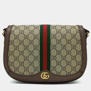 مملوكة مسبقًا Gucci Brown PVC Ophidia GG Crossbody Bag