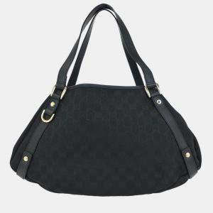 Pre Owned Gucci Black Gg Abbey D Ring Tote Bag
