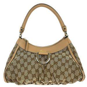 مملوكة مسبقًا Gucci Beige Gg Abbey D Ring Handbag