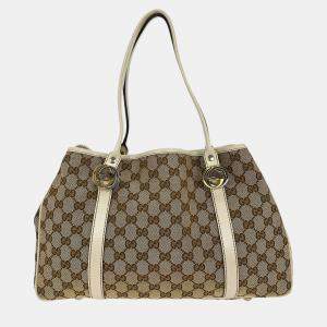 Pre Owned Gucci Brown GG Tote Handbag
