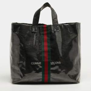 مملوكة مسبقًا Gucci x Comme des Garcons Black/Clear PVC Web Tote 