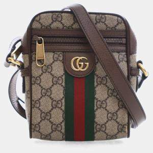 Pre Owned Gucci GG Beige Canvas Ophidia Messenger Bag