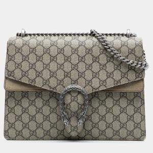 مملوكة مسبقًا Gucci Brown Medium GG Supreme Dionysus Shoulder Bag