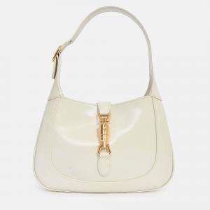 Pre Owned حقيبة كتف غووتشي جاكي 1961 صغيرة جلد ناعم كريمي مع حزام