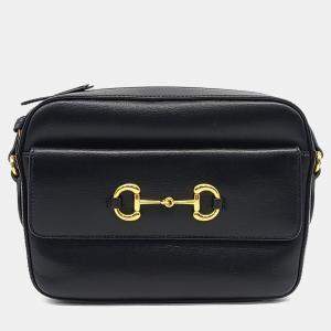 مملوكة مسبقًا Gucci Black Leather 1955 Horsebit Small Crossbody Bag