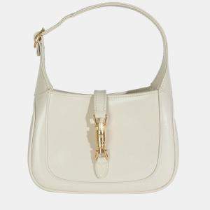 Pre Owned Gucci Mystic White Boarded Dyana Lux Calfskin Mini Jackie 1961 Hobo