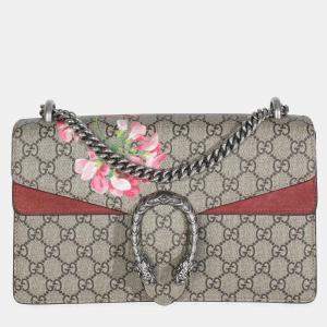 Pre Owned Gucci Beige Multicolor Dry Rose GG Supreme Canvas Blooms Medium Dionysus Bag
