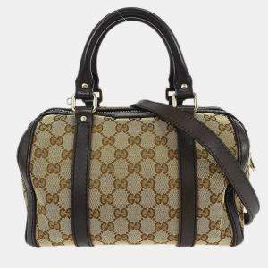 Pre Owned Gucci Beige GG 2way Duffle Handbag