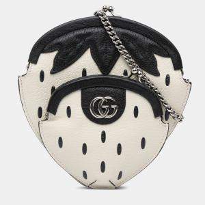 Pre Owned Gucci White Leather Fruittini Strawberry Crossbody