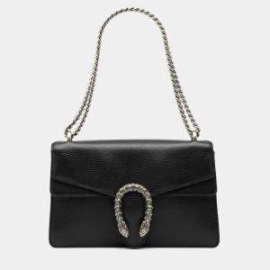 Pre Owned Gucci Black Small Leather Dionysus Shoulder Bag