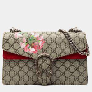 مملوكة مسبقًا Gucci Brown Small GG Supreme Blooms Dionysus Shoulder Bag