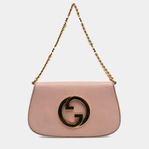 Pre Owned Gucci Pink Calfskin Blondie Chain Satchel