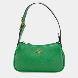 Pre Owned Gucci Green Mini Leather Aphrodite Shoulder Bag