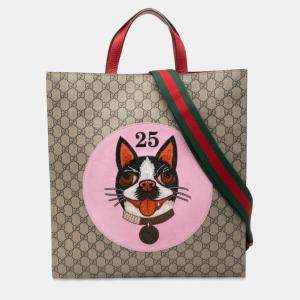 مملوكة مسبقًا Gucci Brown GG Supreme Web Bosco Satchel