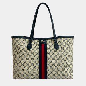 Pre Owned Gucci Brown Medium GG Supreme Ophidia Tote