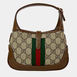 مملوكة مسبقًا Gucci Brown Mini GG Supreme Web Jackie 1961 Crossbody