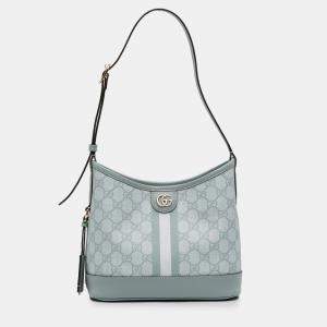 Pre Owned Gucci Blue Small GG Supreme Ophidia Shoulder Bag