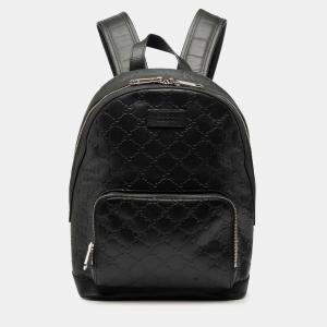 Pre Owned Gucci Black Guccissima Backpack