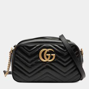مملوكة مسبقًا Gucci Black Small GG Marmont Matelasse Leather Crossbody