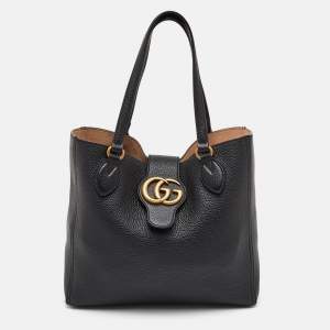 مملوكة مسبقًا Gucci GG Marmont Dahlia Small Black Leather Tote