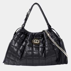 Pre Owned Gucci Gucci Bag Shoulder 2Way New Britt Leather Black Chain
