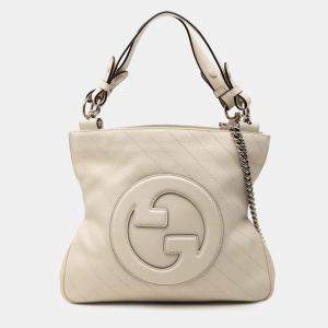 Pre Owned Gucci White Small Matelasse Leather Blondie Tote