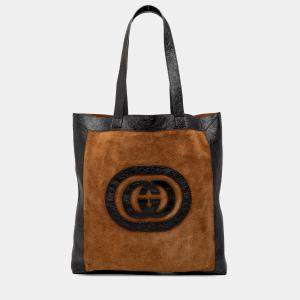 مملوكة مسبقًا Gucci Brown Large Suede Ophidia Tote