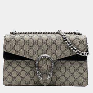 Pre Owned Gucci Brown Small GG Supreme Dionysus Shoulder Bag