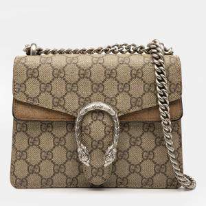 Pre Owned Gucci Brown Small GG Supreme Dionysus Crossbody