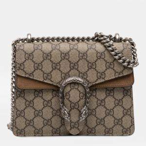 Pre Owned Gucci Brown Small GG Supreme Dionysus Crossbody