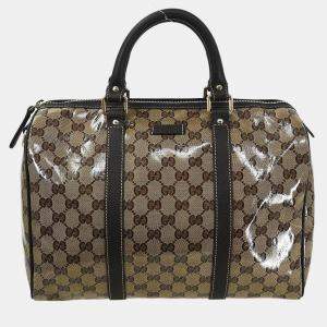 Pre Owned Gucci Brown GG Crystal Duffle Handbag