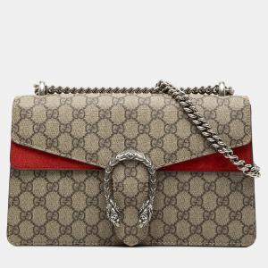 Pre Owned Gucci Brown Medium GG Supreme Dionysus Shoulder Bag
